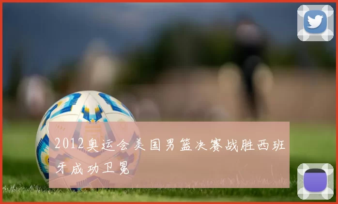 2012奥运会美国男篮决赛战胜西班牙成功卫冕